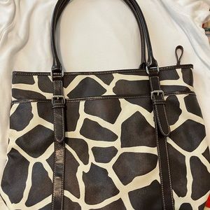 Gorgeous faux cream and brown purse